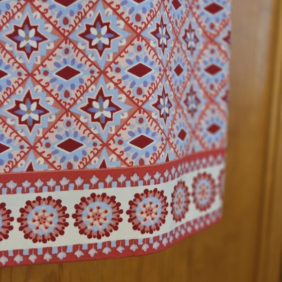 TALBOTS Skirt 10 Medallion Border Print Stretch Cotton Pink Red Blue NEW - Picture 13 of 15